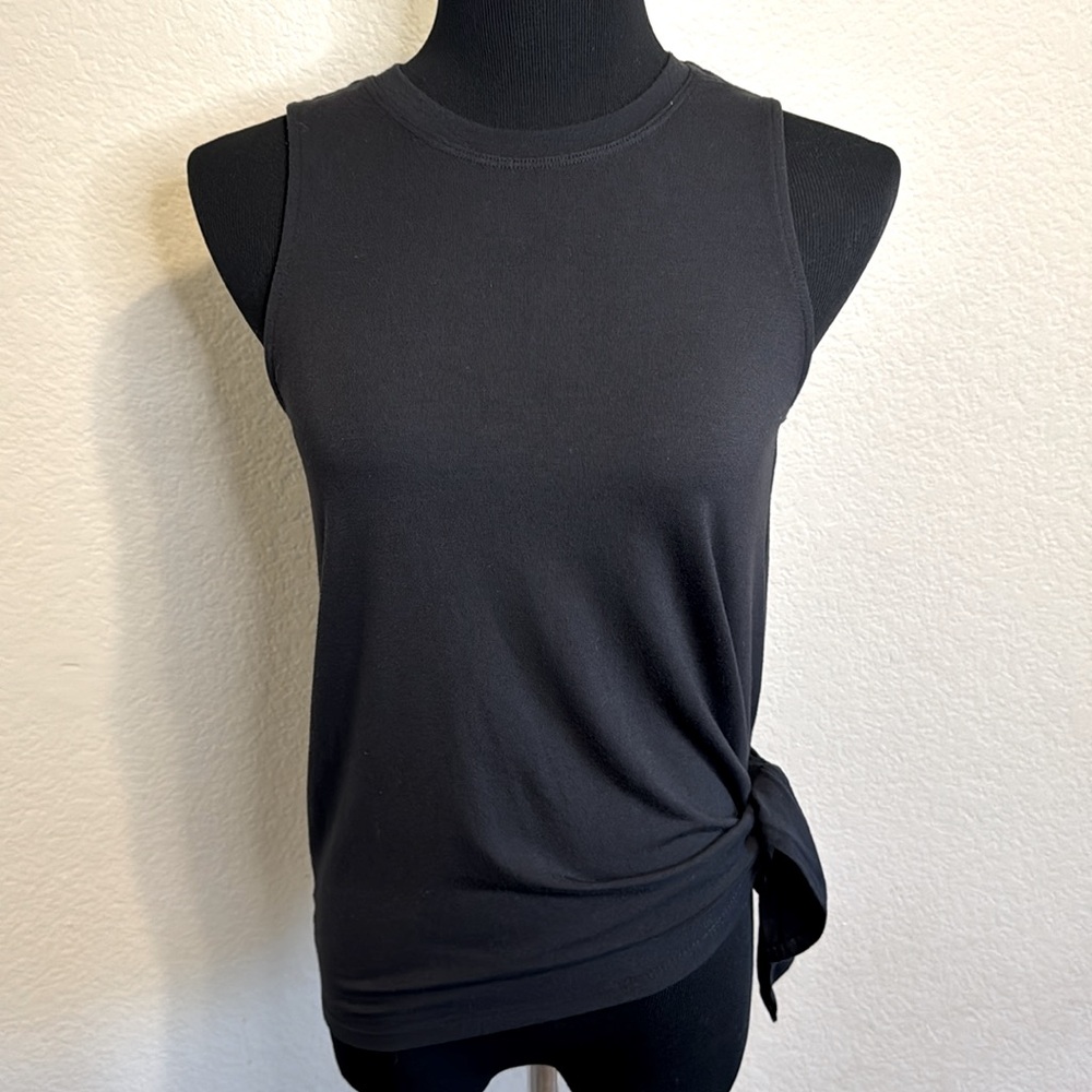 Avia Black Modal Side Tie High Neck Tank Top SOFT - S